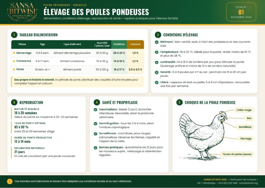 Fiche technique Élevage des poules pondeuses